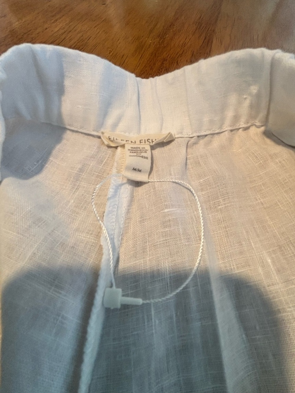 NEW Eileen Fisher Wide-Leg Linen Blend Pants in White - Picture 5 of 8